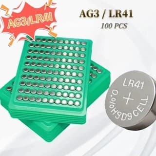 Cartela 100 Unidades AG3 / LR41 Bateria Alcalina 1.5 V Pilha Botão Brinquedo Alarme Relogio