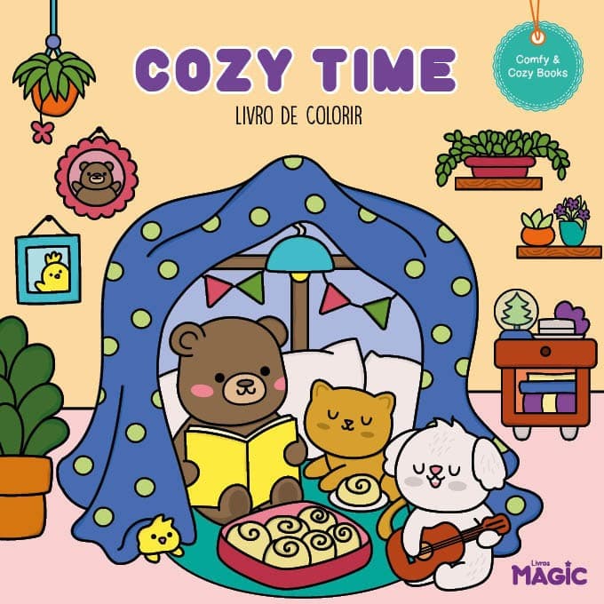Livro De Colorir Tik Tok 24 Desenhos Cozy Time Folha 150 Gm²