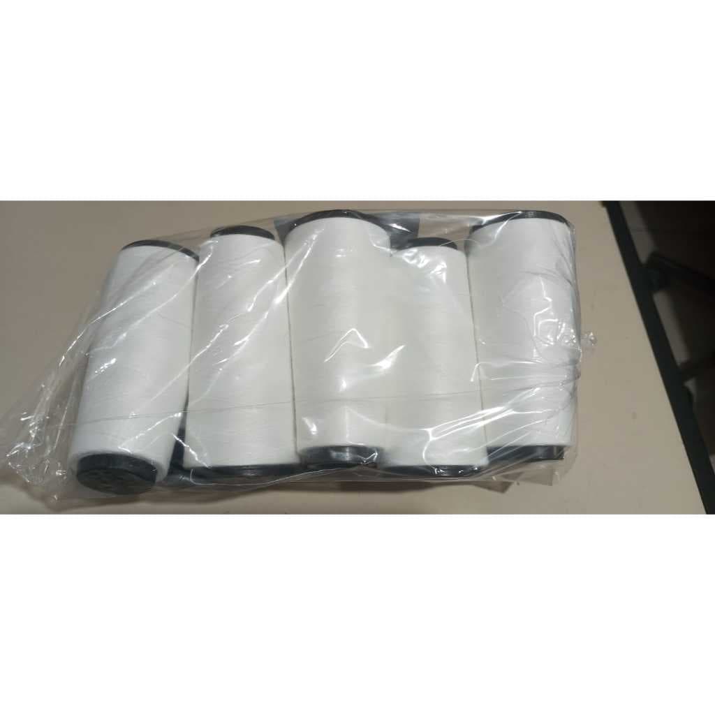 Linha de Costura para a agulha da Reta e de todas máquinas 5 cones com 1000m na cor branca natural.