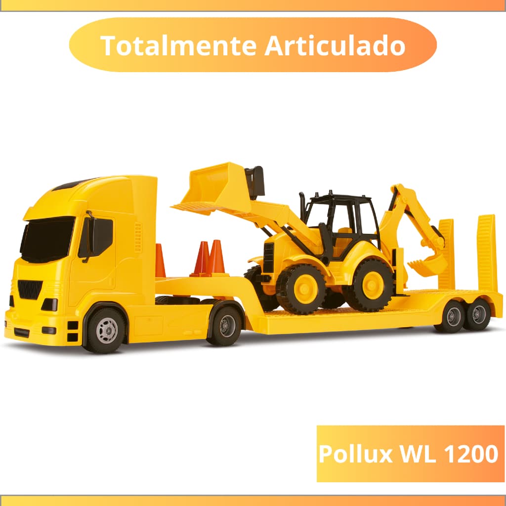 Caminhão Pollux Retroescavadeira Totalmente Articulada - Silmar Brinquedos