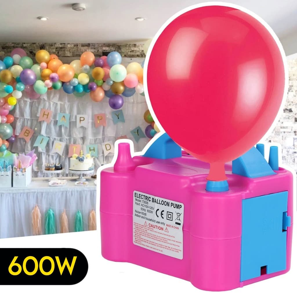 Inflador Compressor Balão Bexiga 2 Bicos 110V / 220V Festa Aniversário Casamento Decoração 600W