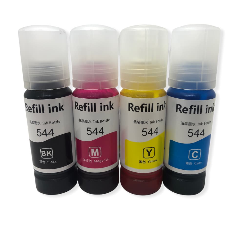 Kit 4 Bisnaga Tinta Refil Compatível  L3150 L3160 L3210 L3250 L5190  L5590 T544 L1110 L3110 L1250