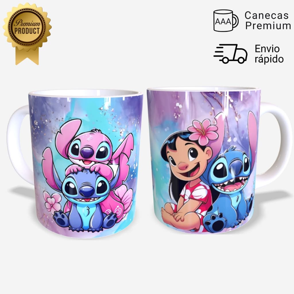 Caneca Lillo Stitch Presente Divertido para Crianças Envio Rápido