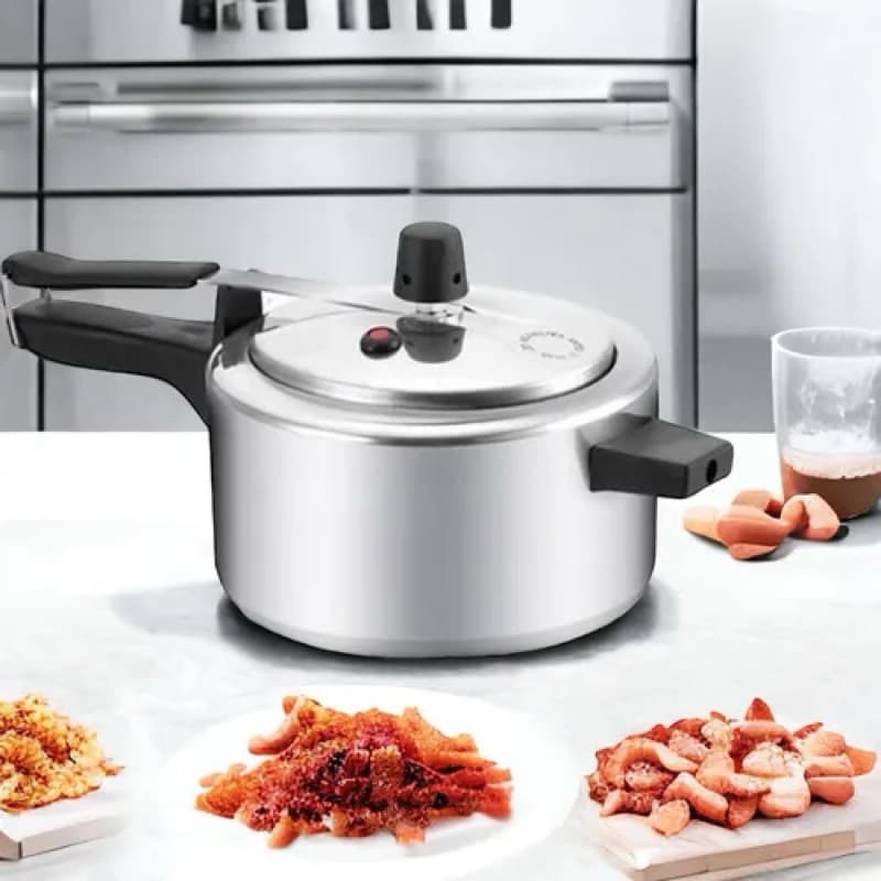 Panela de Pressão 2,5 Litros Polida Alumínio Compacta Segura e Ideal pro Uso Diário