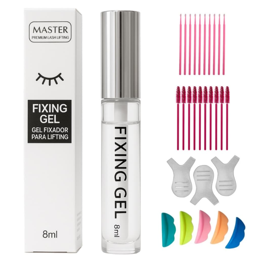 Gel Fixador Lash Lifting Master Elite Premium Gel Fixing Escovinha Pads Pente y Microbrush