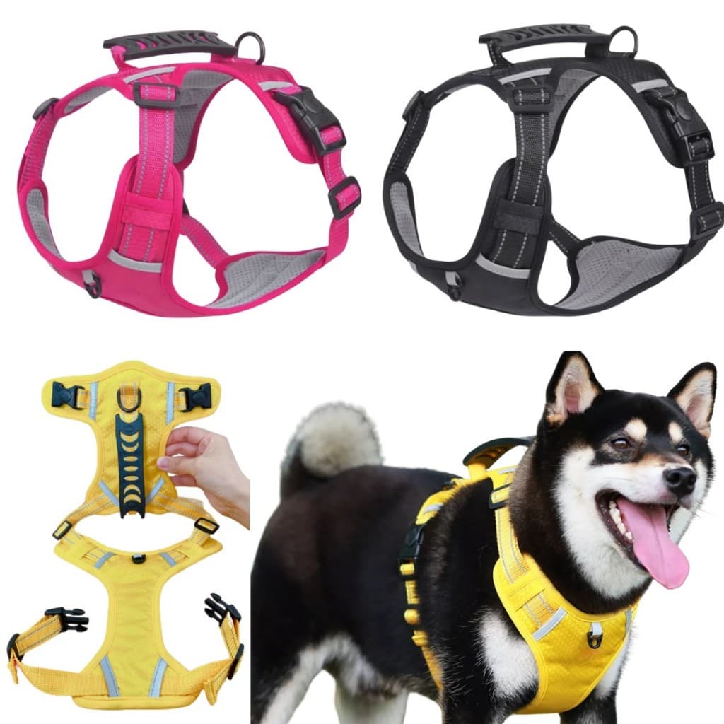 Peitoral Colete Reforçado Refletivo Com Gancho Para Placa de Identificação Cachorro Médio Grande Porte Premium LR-0292