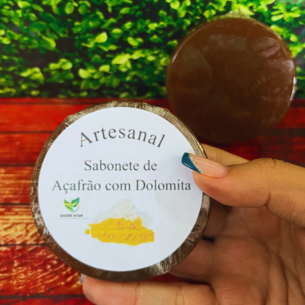 Sabonete Açafrão com Dolomita depilação Natural Artesanal 90g