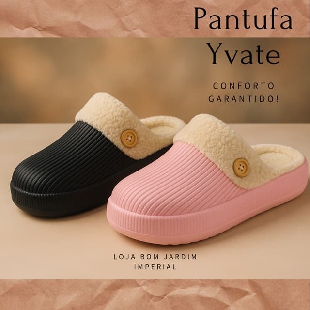 Pantufa Feminina Chinelo Babuche Inverno Plataforma Frio Confortável Pelúcia Pelos Removível