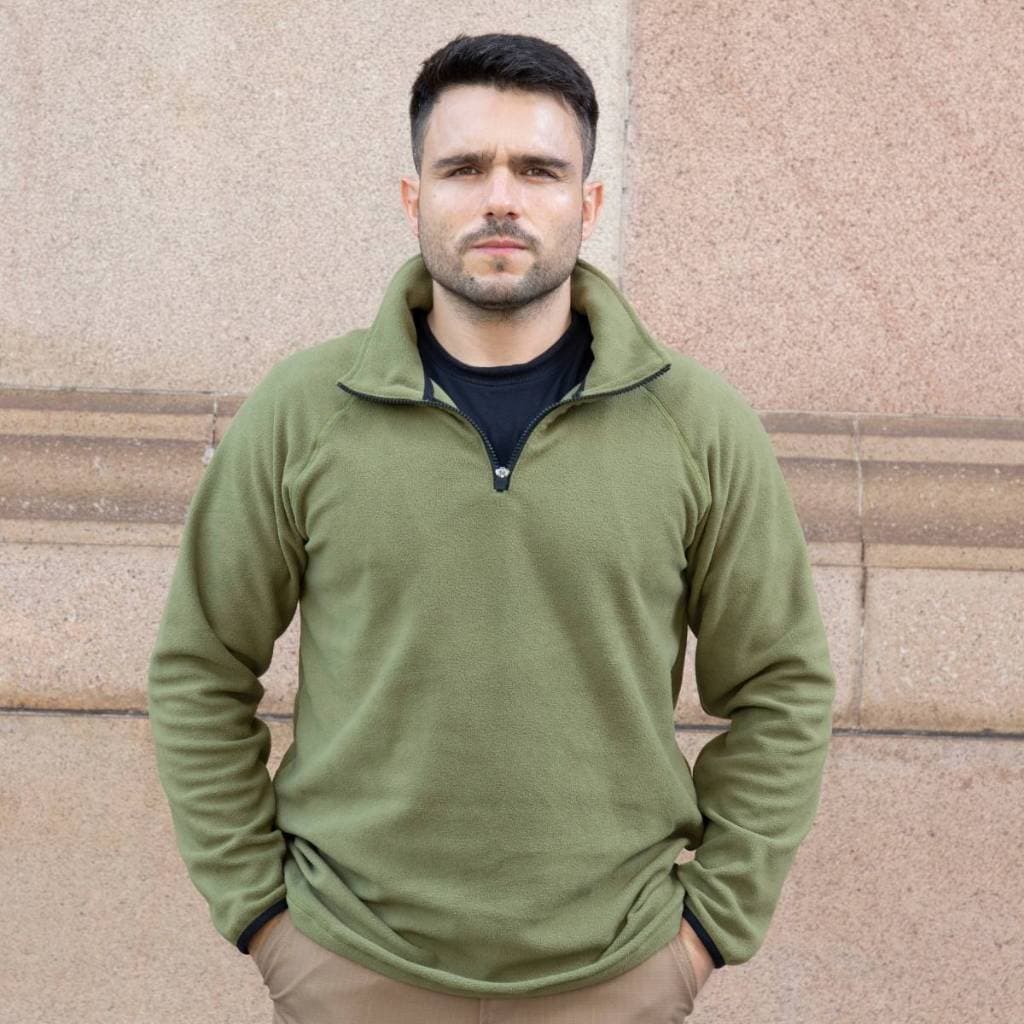 Casaco Masculino Verde Moletom Microfibra Fleece Soft Básico Casual Sem Capuz Leve Quente Gola Alta