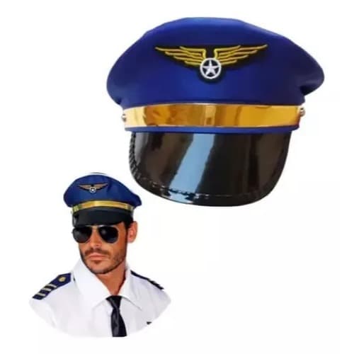Quepe Aviador Aviator Adulto Cap Fantasia Cosplay Chapeu Aeronautica