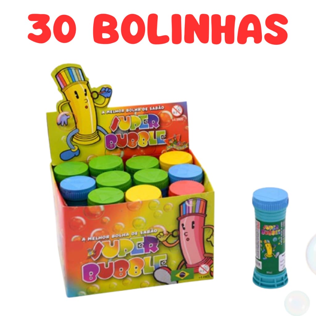 Kit 30 Bolhas de Sabão Para Brincadeira e Decoração de Festa 10,15,20,25,30