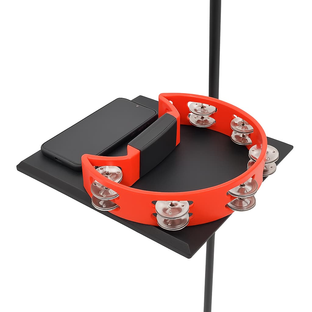 Suporte Clamp Bandeja Mesa Apoio 26x28 P/ Pedestal Microfone