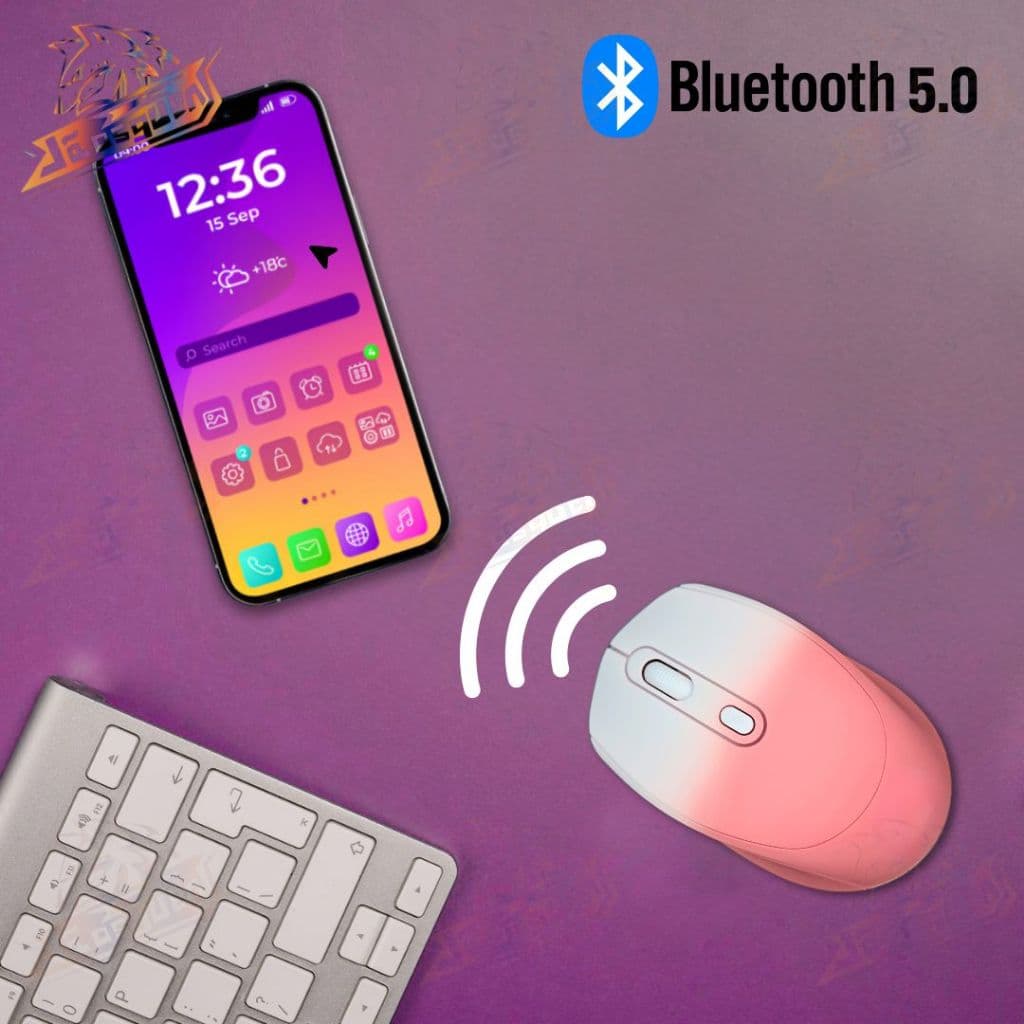 Mouse Sem Fio De Modo Duplo Bluetooth 5.0 2.4 Ghz USB C PC Laptop Telefone