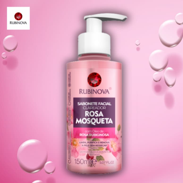Sabonete Facial Clareador Rosa Mosqueta Limpeza Profunda 150ml - Skin Care - Rubinova