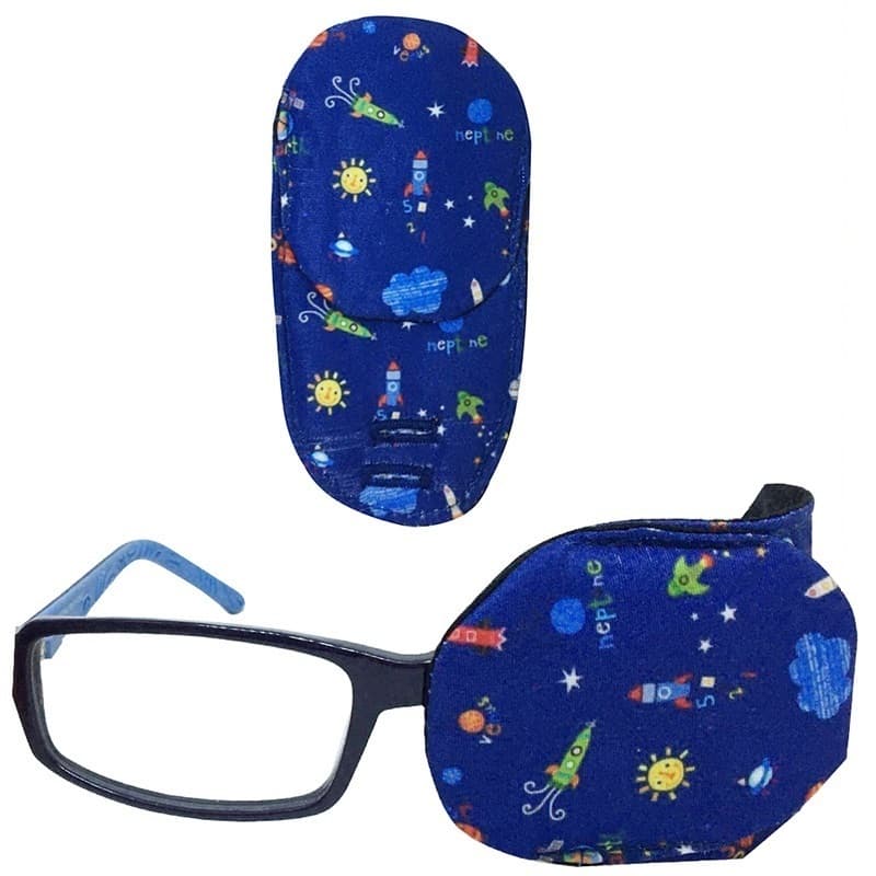 Tapa Olho Oclusor Infantil menino Tecido Para Tratamento Estrabismo Ambliopia, Segura no Aro do Óculos