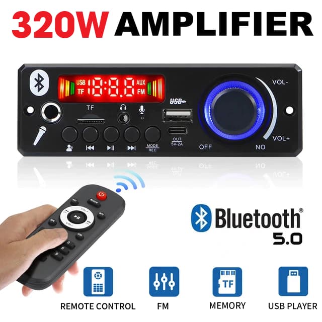 Super Potente Placa Amplificada MP3 Bluetooth 320W/240W/200W/120W Amplificador FM TF USB Microfone