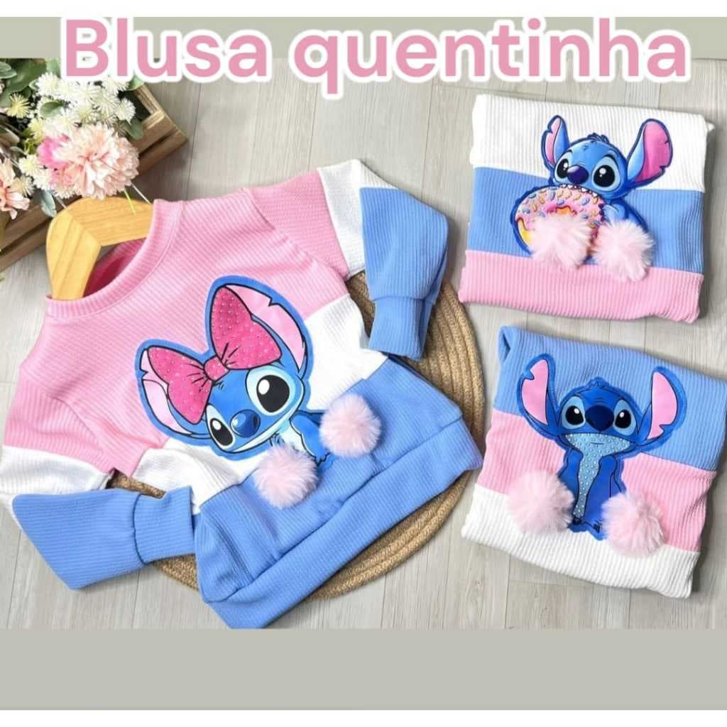 Blusa De frio infantil feminino Inverno Stitch