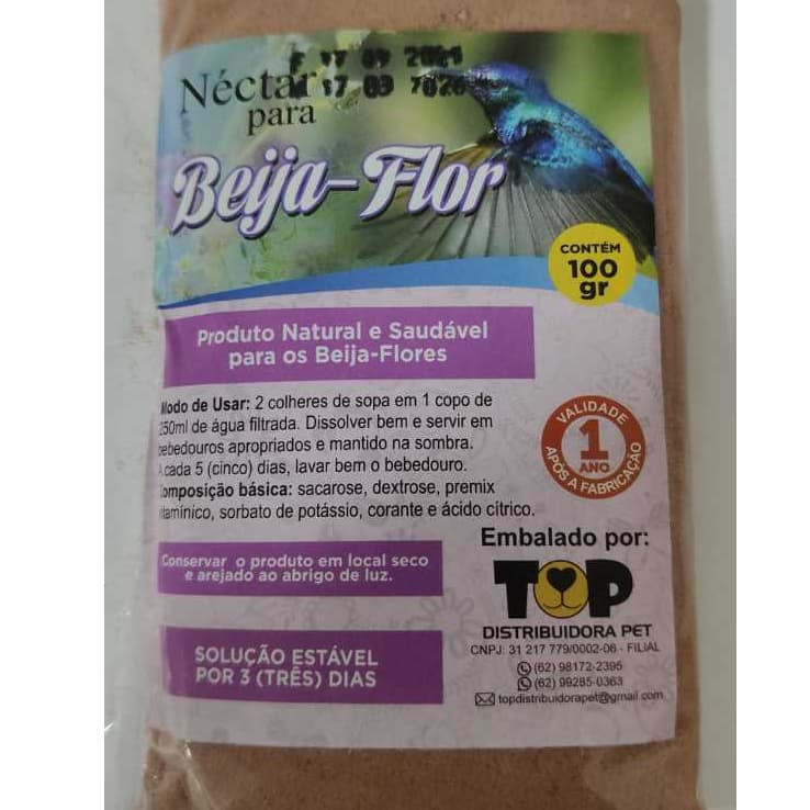 Néctar Para Beija-Flor  Pacote fechado 10x100 Gramas
