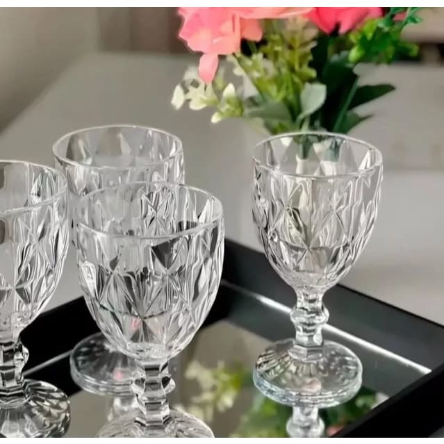 Jogo de 6 Taças Diamond Transparente - Gamma - Elegância e Sofisticação para suas Bebidas