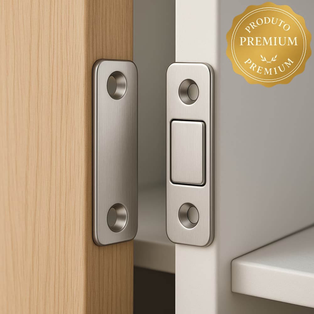 Kit 8 Imãs de Porta de Armário Ultrafinos Magnético Fecho Gaveta Trinco Pronta Entrega