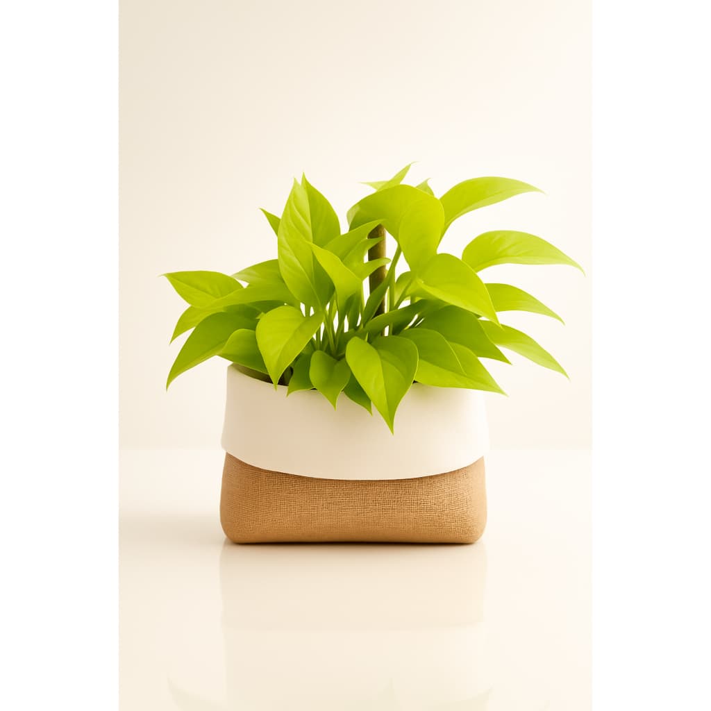 Vaso Cachepo de Tecido  elegante Decoração sala  De Planta Dupla Face Feito Em Juta