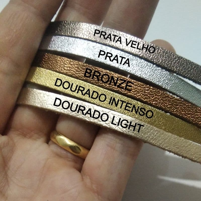 Tira de Couro Legítimo Couro Natural Tira Metalizada 0,5mmx1m Artesanato Pulseira Bracelete Cinto Bolsa Bijuterias