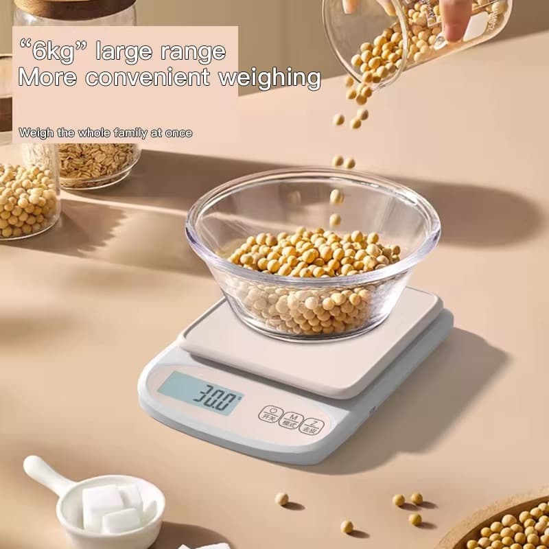 Balança Digital Cozinha Eletrônica Recarregavel Max 6kg Academia Dieta