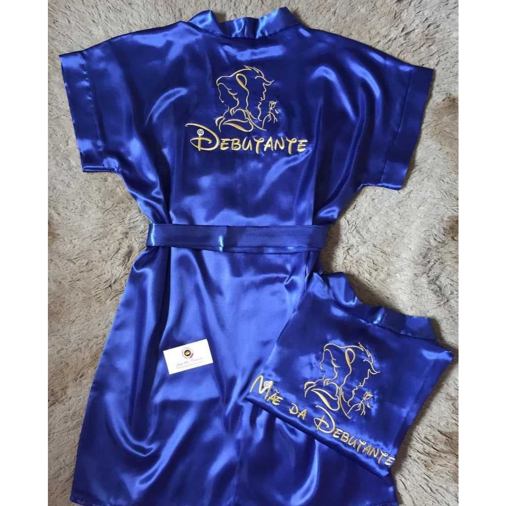 Robie Hobby Robem Robe de Cetim Bordado Debutante Bela e a Fera Padrão Promoção Presente