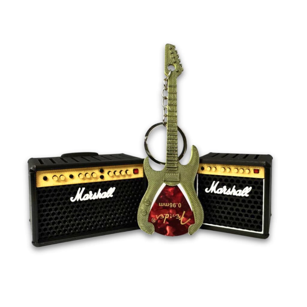 Kit Porta Palhetas Marshall + Chaveiro Porta Palheta + Palheta 0.96mm