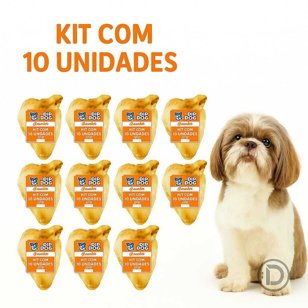 Mordedor Pet Para Cães Orelha Bovina Natural Dip Dog Oferta Envio Imediato