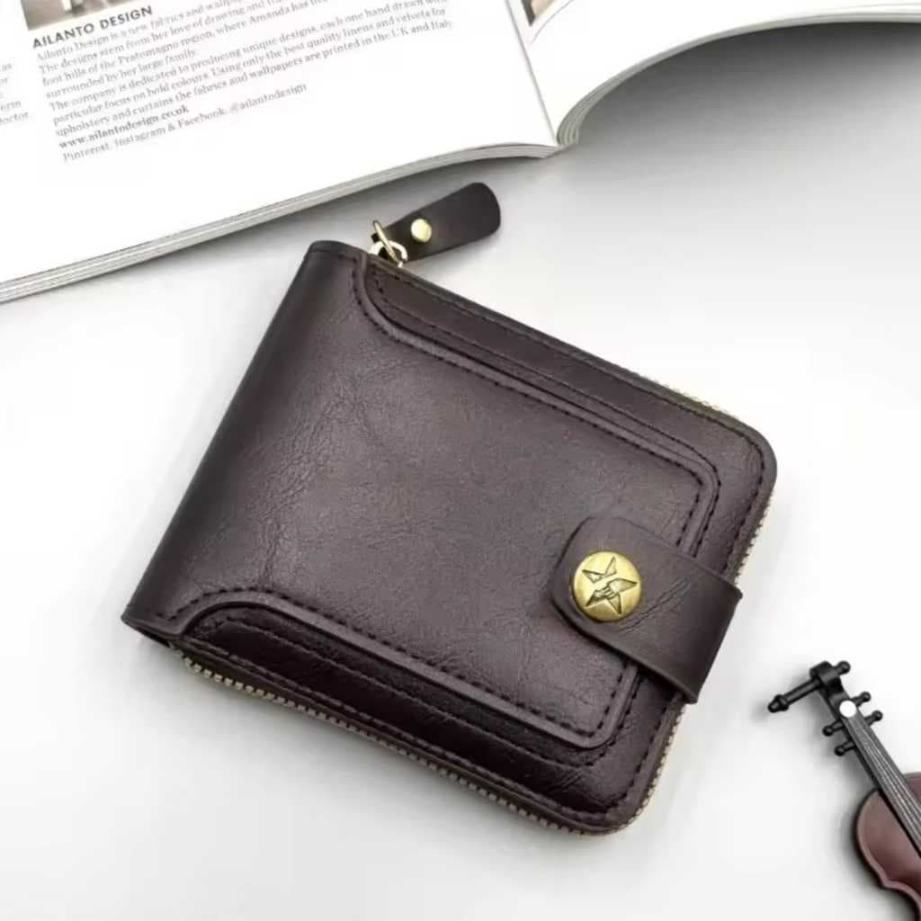 Carteira 3 em 1 Masculina Couro Sintetico Porta Cartoes, Notas, CNH 8109