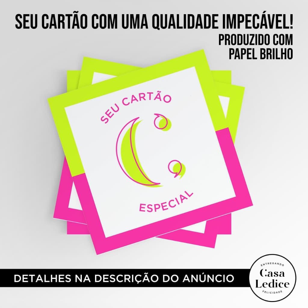 Cartão de Agradecimento PERSONALIZADO COM SUA ARTE - 9x9cm - PAPEL BRILHO - SÓ FRENTE