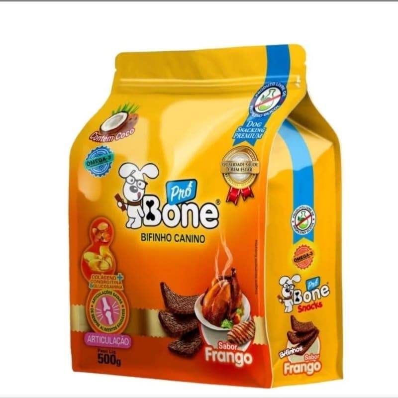 BIFINHO PRÓ BONE PETISCO SABOR FRANGO PARA CACHORRO PACOTE REFIL 500G