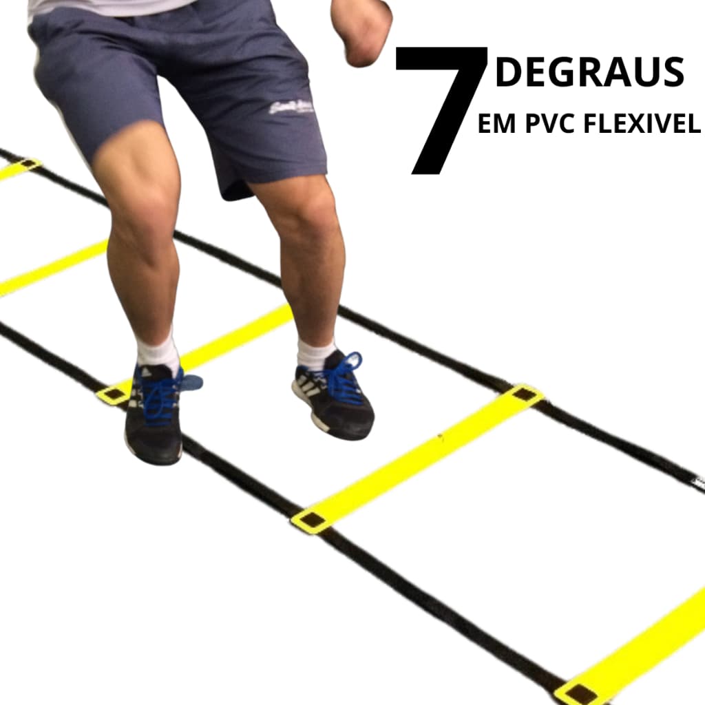 Escada de Agilidade 7 Degraus Treinamento Funcional Treino de Velocidade Futebol Futsal Academia