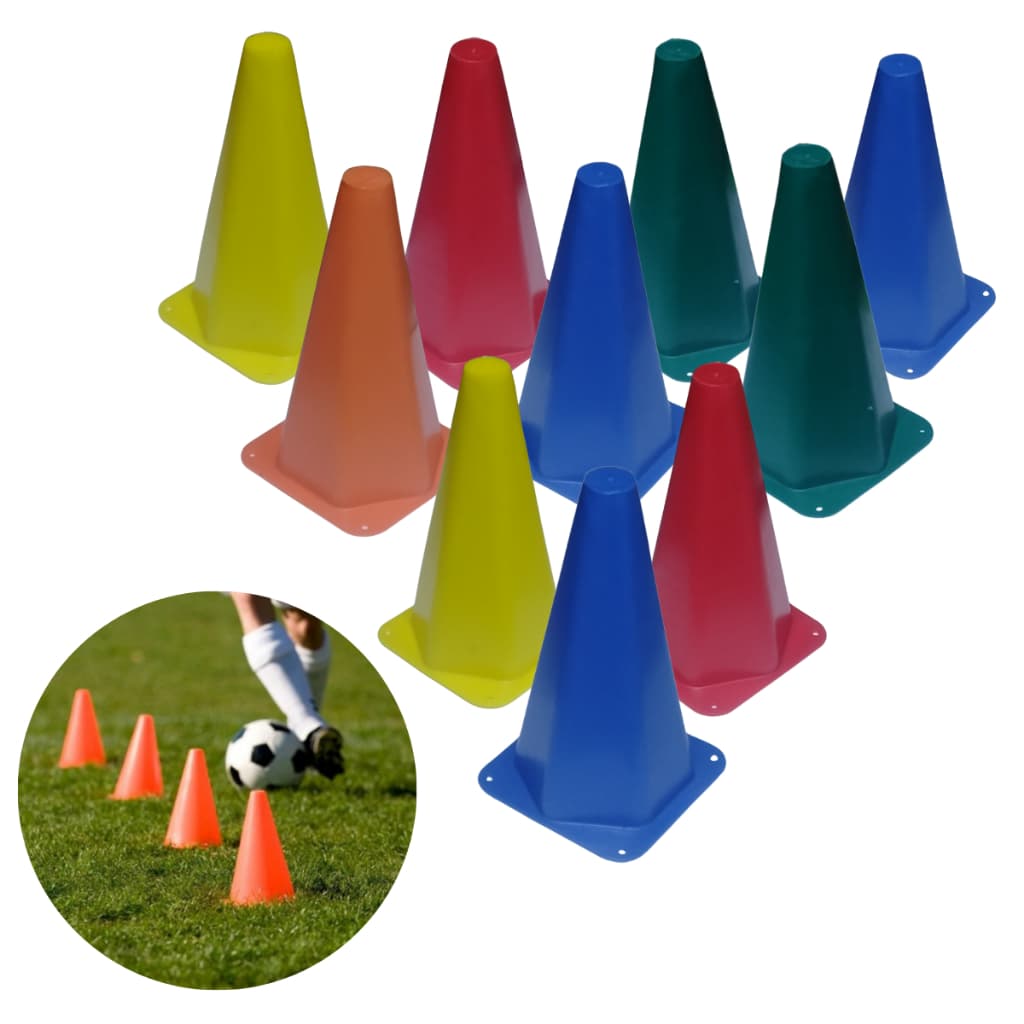 10 Cones Demarcatórios Treinamento Funcional Agilidade Coordenação Futebol Futsal Academia