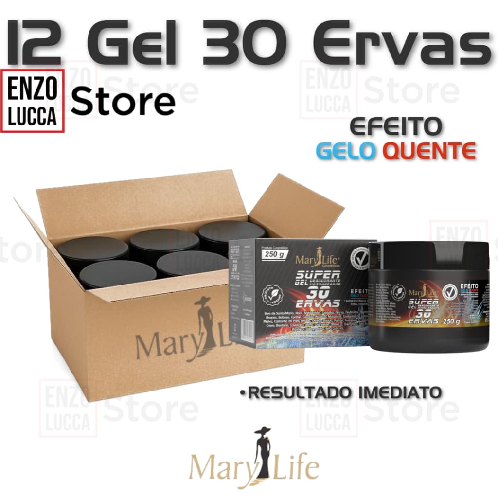 12 Super Gel  Massageador 30 Ervas 250g