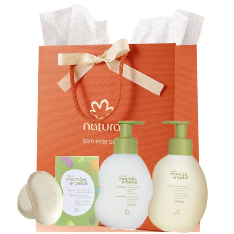 Natura Mamãe e bebe Shampoo + Condicionador 200ml + 2 sabonetes em barra