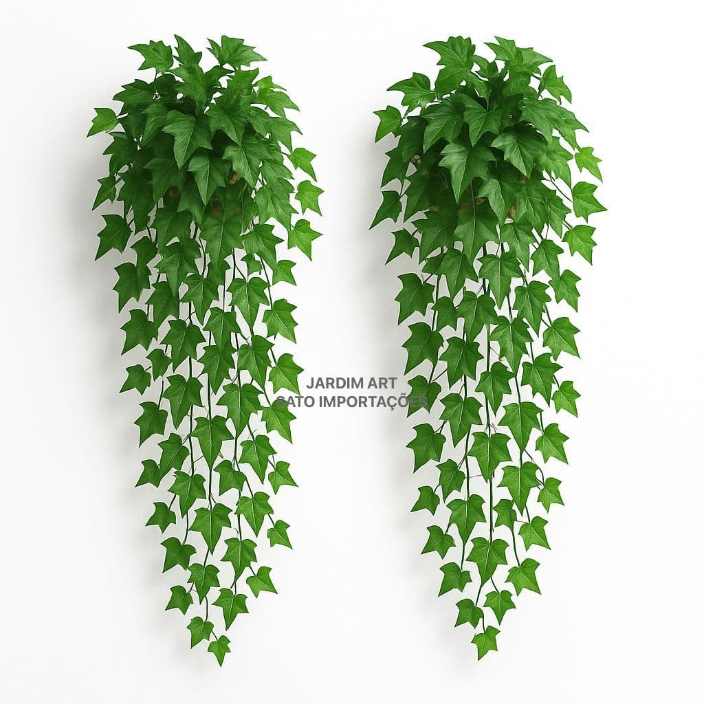 Kit : 3 Trepadeira de Folha De Hera + 1 Vaso Trançado - Arranjo completo PT11
