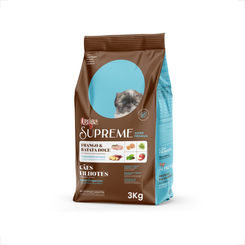 Ração Quatree Supreme Cães Filhotes Raças Pequenas - 3Kg