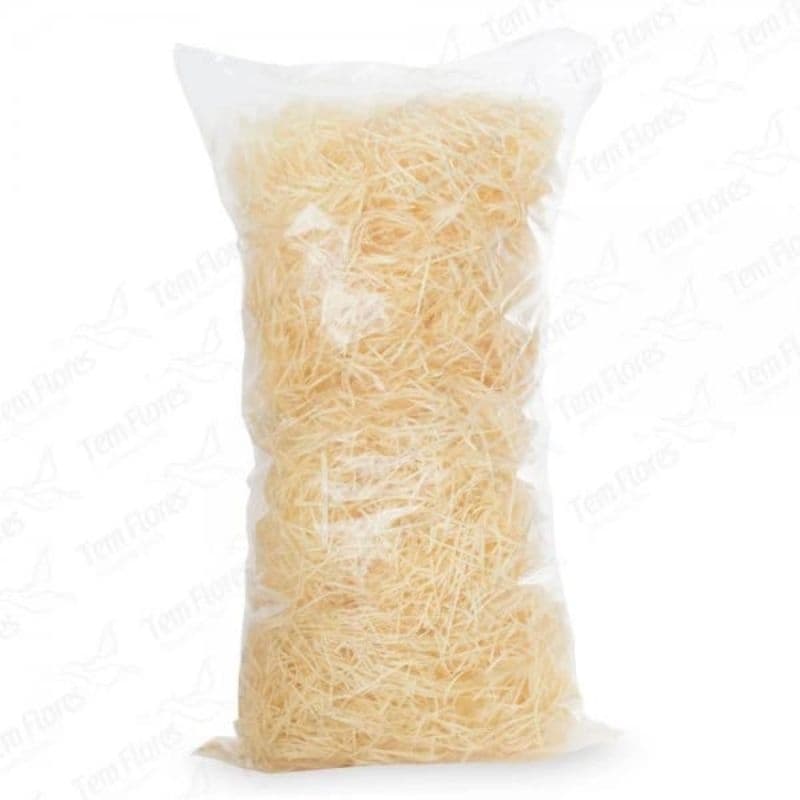 Pacote Palha Madeira Fina Decorativa 40gr Para decoração de cestas comemorativas