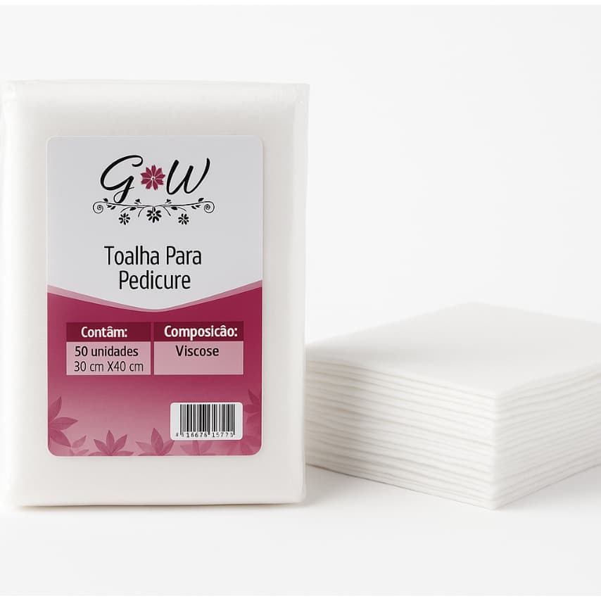 TOALHA DESCARTÁVEL  30x40cm P/ MANICURE E PEDICURE VISCOSE C/ 100 UNIDADES