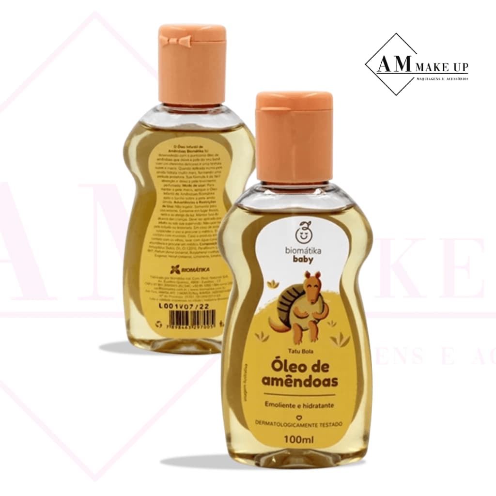 Óleo Hidratante Emoliente Bebê Infantil Biomatika Baby Amêndoas Rosto e Corpo 100ml Massageador Hipoalergênico