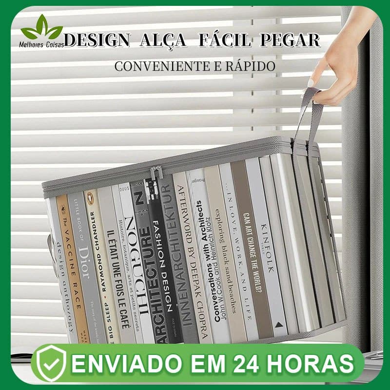 Saco De Armazenamento De Livros Organizador Coleta Transparente Estojo Empilhável Com Alça Organizador À Prova
