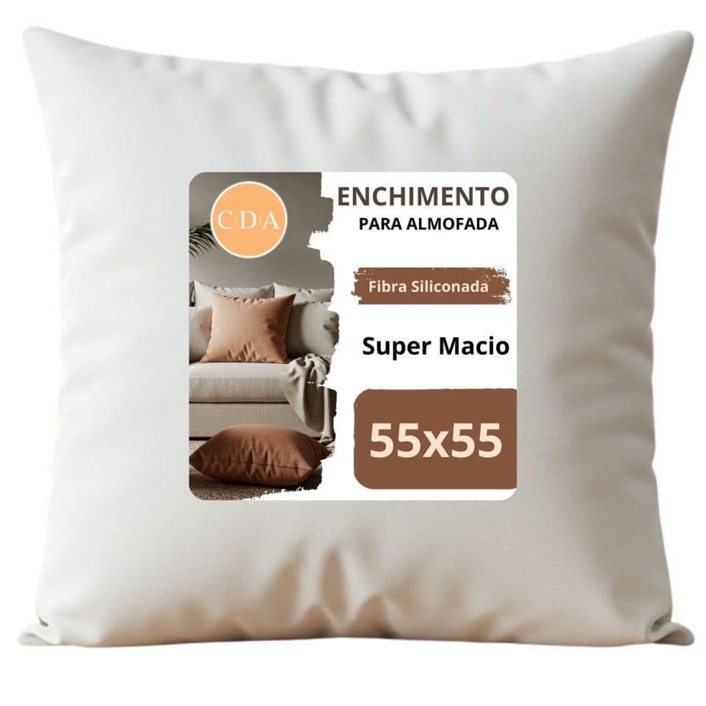 REFIL ENCHIMENTO DE ALMOFADA QUADRADA TAMANHO 55X55CM PARA CAPAS 50X50CM