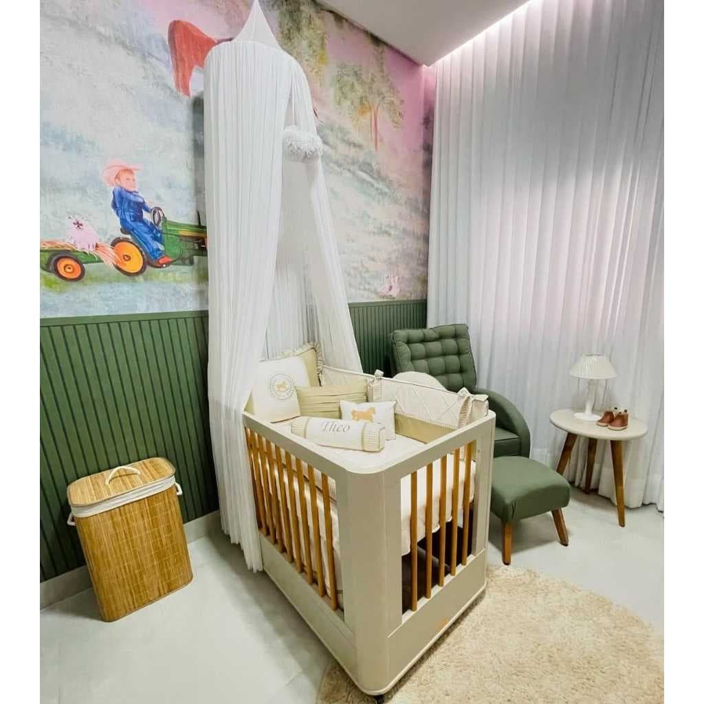 Mosquiteiro Para Berço Tenda Teto Cabana Dossel Microtule