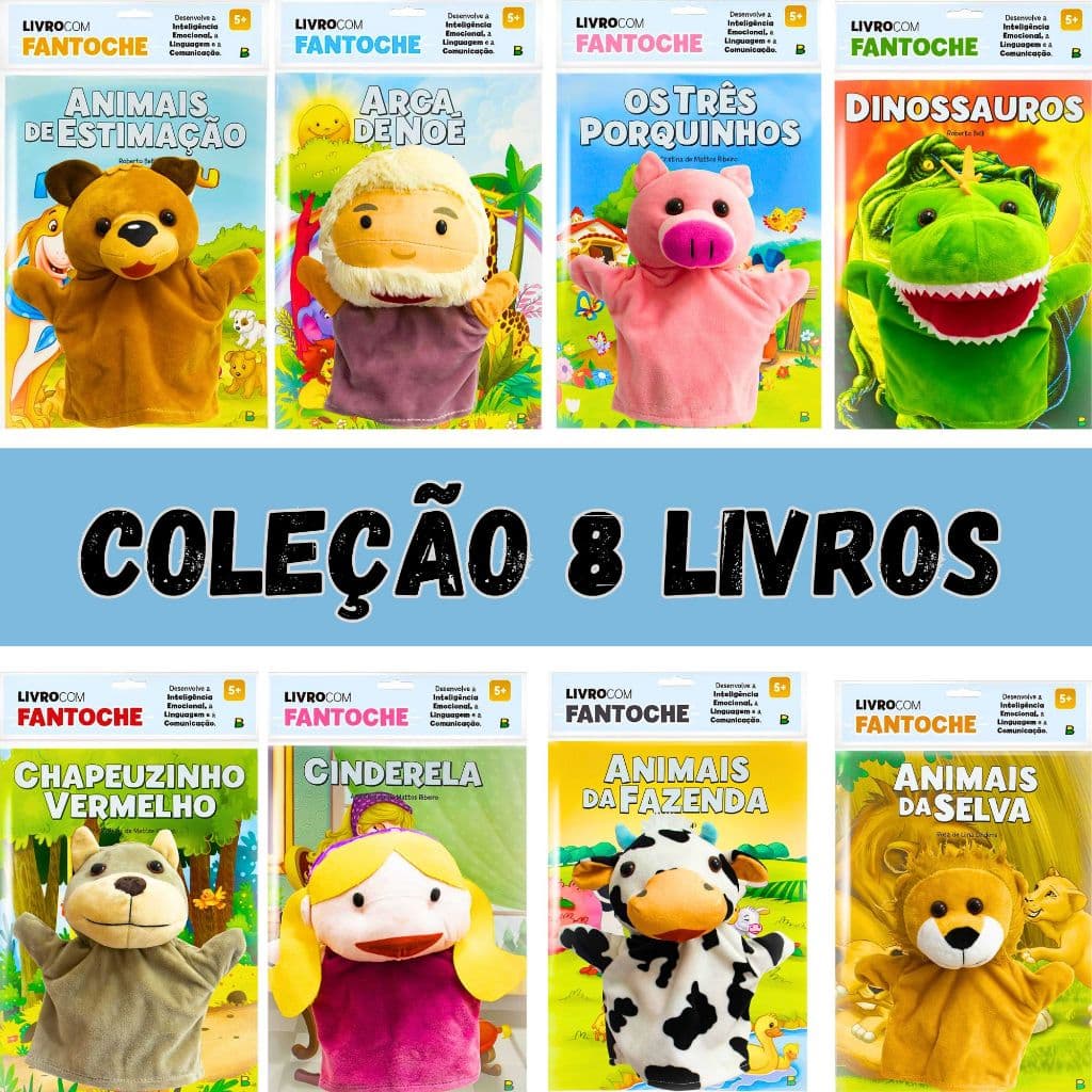 Livro Infantil Com Fantoche Brinquedo Educativo Lúdico Didático
