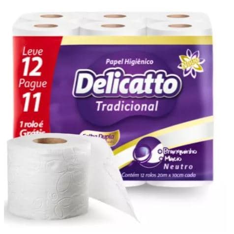 Papel Higienico Delicatto 20 metros folha dupla leve 12 PAGUE 11