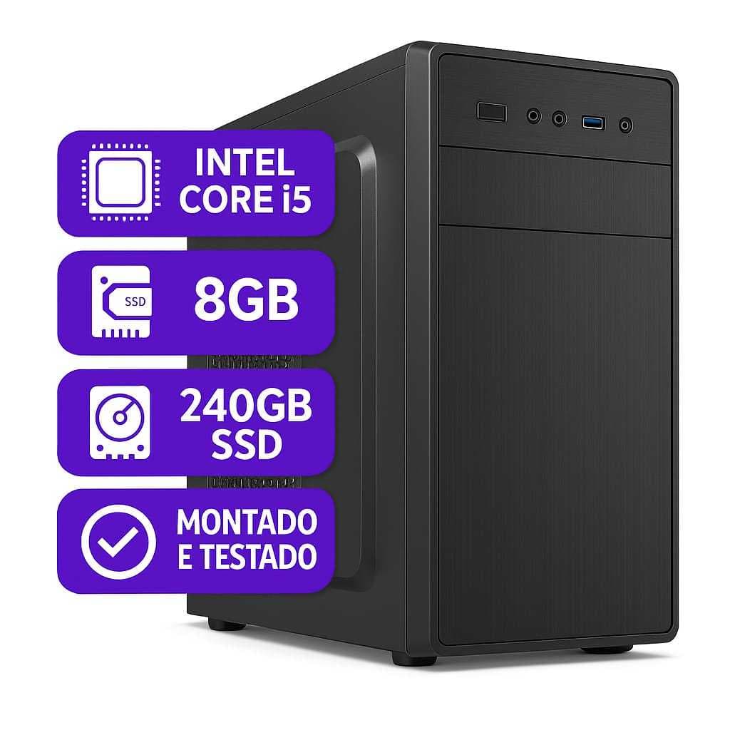 Computador PC CPU Intel Core i5 8gb RAM SSD 240GB - Trabalhos e jogos