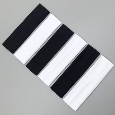 KIT FAIXAS DE CABELO TIARA GINÁSTICA ACADEMIA ESPORTE BRANCO PRETO