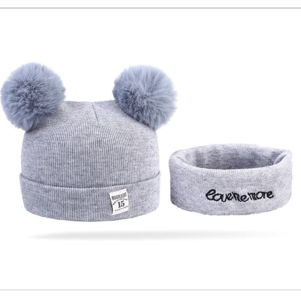 Kit Touca + Cachecol Gorro Bebê Infantil Frio Menina Menino